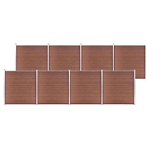 Robuster Kunststoff Holz Zaun ohne Wartung 139 x 186 cm in Braun von Aiious