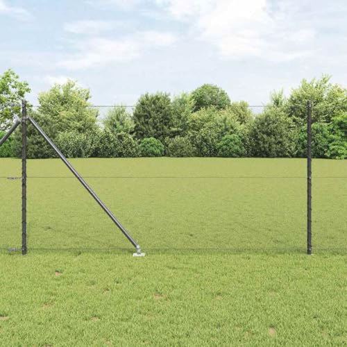 Robuster Pet-Fence Zaun mit Pfosten 50 m Grau wetterfester PVC-Stahl fuer Gartennutzung Robuster Pet-Fence Zaun mit Pfosten 50 m Grau wetterfester PVC-Stahl fuer Gartennutzung von Aiious