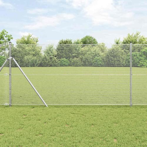 Robuster Stahl-Drahtzaun Silber 1.4 x 50 Meter Langlebiges Gitterzaunpanel fuer Terrasse und Garten Robuster Stahl-Drahtzaun Silber 1.4 x 50 Meter Langlebiges Gitterzaunpanel fuer Terrasse und Garten von Aiious