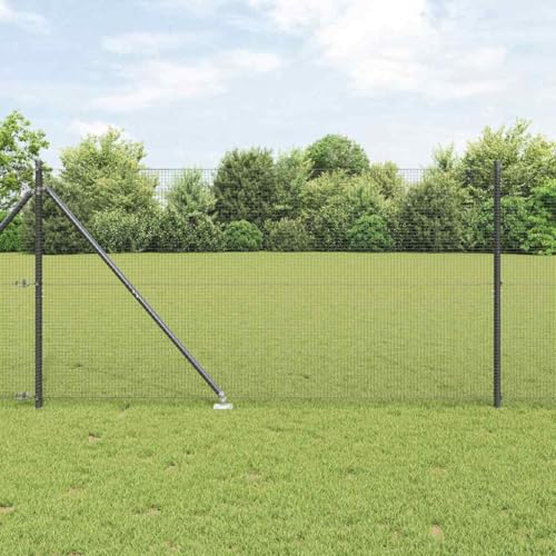 Robuster Stahl-Zaun Grau 1.4m x 25m UV- und Wetterbestaendig Korrosionsgeschuetzt Mit Pfosten Robuster Stahl-Zaun Grau 1.4m x 25m UV- und Wetterbestaendig Korrosionsgeschuetzt Mit Pfosten von Aiious