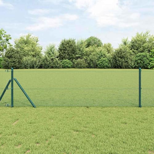 Robuster Stahlzaun Gruen 0,5m x 100m Mit Pfosten Wetterbestaendig UV-resistent Fuer Ausseneinsatz von Aiious