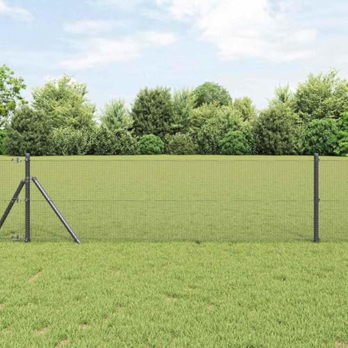 Robuster Stahlzaun mit Pfosten in Grau 0,5 x 100 m Ideal fuer Gaerten Terrassen Witterungsbestaendig Langlebig Robuster Stahlzaun mit Pfosten in Grau 0,5 x 100 m Ideal fuer Gaerten Terrassen Witterungsbestaendig Langlebig von Aiious