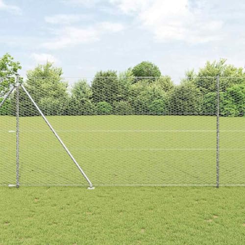 Robuster Tierzaun aus PVC-beschichtetem Metall 1,6 x 100 m Silber fuer Garten und Terrasse Robuster Tierzaun aus PVC-beschichtetem Metall 1,6 x 100 m Silber fuer Garten und Terrasse von Aiious