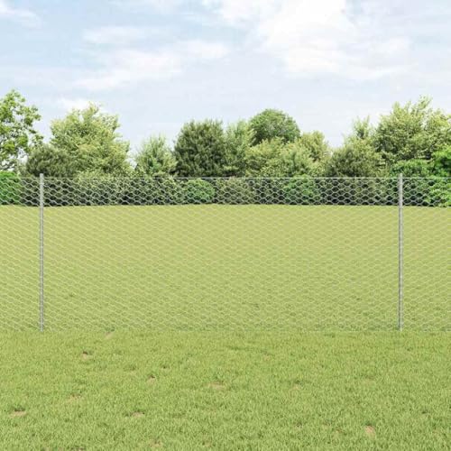 Robuster wetterbestaendiger Zaun in Silber 100 m Stahlzaun mit Pfosten fuer Aussenanlagen Robuster wetterbestaendiger Zaun in Silber 100 m Stahlzaun mit Pfosten fuer Aussenanlagen von Aiious