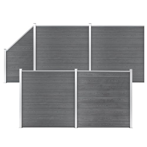 Robustes WPC Zaunsystem 792x186 cm mit Holz-Kunststoff-Verbund fuer hohe Belastbarkeit und Langlebigkeit von Aiious