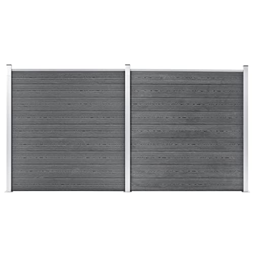 Wartungsfreier WPC Gartenzaun 353 x 186 cm in Grau ¨C Mit Aluminiumprofil fuer Stabilitaet, inklusive 18 Platten, 3 Pfosten und 2 Stangen, fuer individuelle Zaunkonfiguration Wartungsfreier WPC Gartenzaun 353 x 186 cm in Grau ¨C Mit Aluminiumprofil fuer Stabilitaet, inklusive 18 Platten, 3 Pfosten und 2 Stangen, fuer individuelle Zaunkonfiguration von Aiious