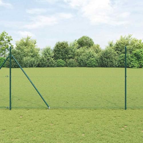 Zaun aus Stahl mit Pfosten Gruen 1,5 x 25 m UV-bestaendig Langlebig fuer Gaerten Terrassen und Aussenbereiche Zaun aus Stahl mit Pfosten Gruen 1,5 x 25 m UV-bestaendig Langlebig fuer Gaerten Terrassen und Aussenbereiche von Aiious