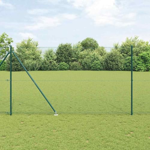 Zaun aus Stahl mit Pfosten Gruen 1,5 x 25 m Wetterfest Korrosionsgeschuetzt Ideal fuer Aussenbereiche Gaerten Terrassen Einfriedung Zaun aus Stahl mit Pfosten Gruen 1,5 x 25 m Wetterfest Korrosionsgeschuetzt Ideal fuer Aussenbereiche Gaerten Terrassen Einfriedung von Aiious