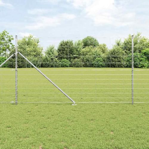Zaun fuer Garten und Terrasse 25 x 1.4 m verzinkter Stahl silberfarben stabil und langlebig Zaun fuer Garten und Terrasse 25 x 1.4 m verzinkter Stahl silberfarben stabil und langlebig von Aiious