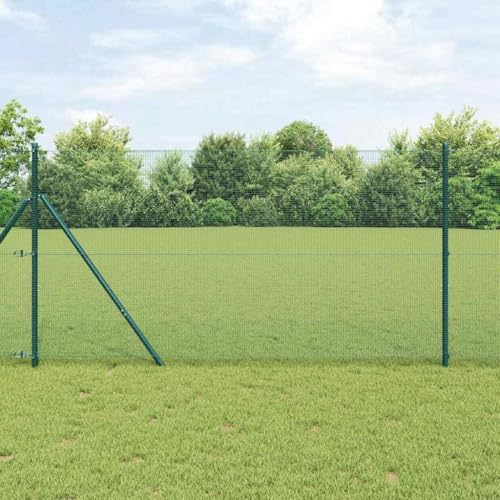 Zaunsystem aus Stahl Gruen 1 x 100 m mit Pfosten Wartungsarm UV-bestaendig fuer sichere Gartenumgebung Zaunsystem aus Stahl Gruen 1 x 100 m mit Pfosten Wartungsarm UV-bestaendig fuer sichere Gartenumgebung von Aiious