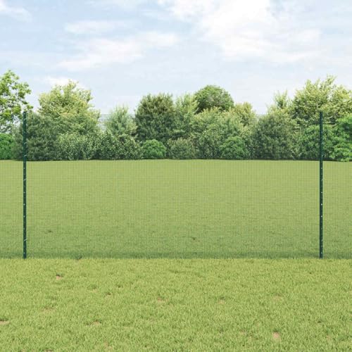 Zaunsystem aus Stahl Gruen 1.2 x 50 m mit Pfosten Sicherheitszaun fuer Garten und Terrasse Zaunsystem aus Stahl Gruen 1.2 x 50 m mit Pfosten Sicherheitszaun fuer Garten und Terrasse von Aiious