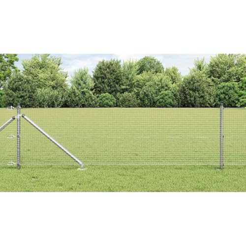 Zaunsystem aus Stahl Silber 0,6 x 100 m Inkl. Pfosten Wetterfest UV-bestaendig Langlebig fuer Aussenbereiche Gaerten Terrassen Zaunsystem aus Stahl Silber 0,6 x 100 m Inkl. Pfosten Wetterfest UV-bestaendig Langlebig fuer Aussenbereiche Gaerten Terrassen von Aiious