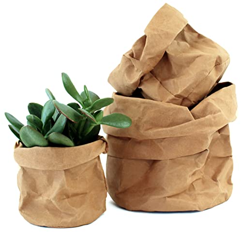 Aiire 3 Blumentopf Set ökologisches aus Kraftpapier - Übertopf Korb für Pflanzen Deko, Küche und Vorratsschrank Organizer - Nachhaltige Produkte für Bad Deko - Terracotta Plant Pot von Aiire