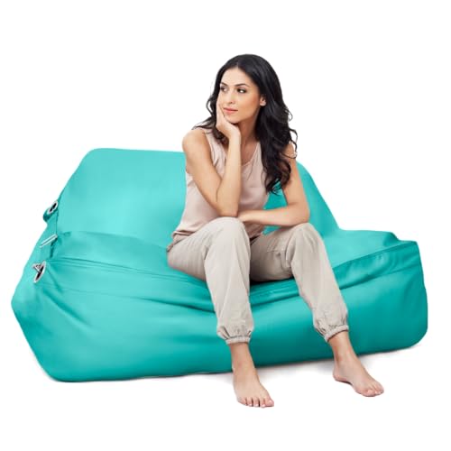 Aiire Luxuriöser Sitzsack für den Außenbereich, XXL, 180 x 140 cm, Riesensitzsack mit Füllung, Premium Olefin, moderne Bean Bag für Pool, Garten oder Terrasse, für drinnen oder draußen, türkis von Aiire