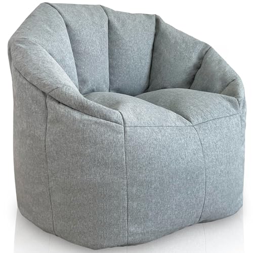 Aiire Luxus Sitzsack Sofa Erwachsene - Relaxo Bean Bag Chair Design mit Füllung für Kuschelecke - Moderner Sitzsäcke Sessel für Mädchen und Kinder aus Baumwolle Grau von Aiire