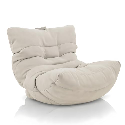 Aiire Relaxo Sitzsack Sessel für Kinder – Design Bean Bag Chair Flauschig für Kinderzimmer oder Wohnzimmer – Indoor Bodenstuhl Klein mit Füllung in Beige von Aiire