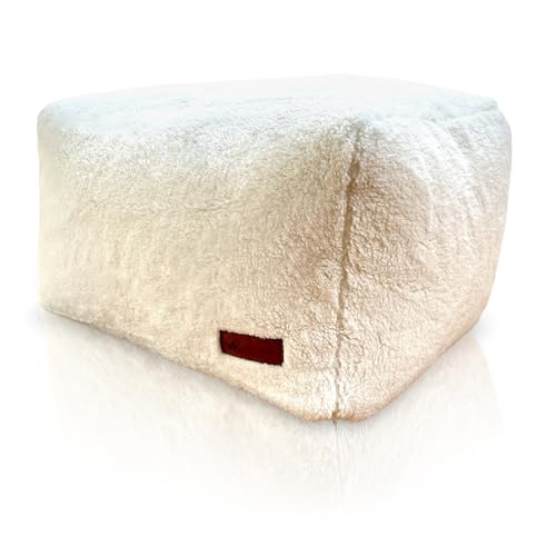 Aiire Sitzhocker Lammfell 50x40x30 cm - Pouf Hocker rechteckiger, Sitzpouf, Hochwertiger, Pflegeleichter Sitzpuff - Sitzsack Fußstütze oder fußhocker für Wohnzimmer und Schlafzimmer Weiß Aiire Sitzhocker Lammfell 50x40x30 cm - Pouf Hocker rechteckiger, Sitzpouf, Hochwertiger, Pflegeleichter Sitzpuff - Sitzsack Fußstütze oder fußhocker für Wohnzimmer und Schlafzimmer Weiß von Aiire