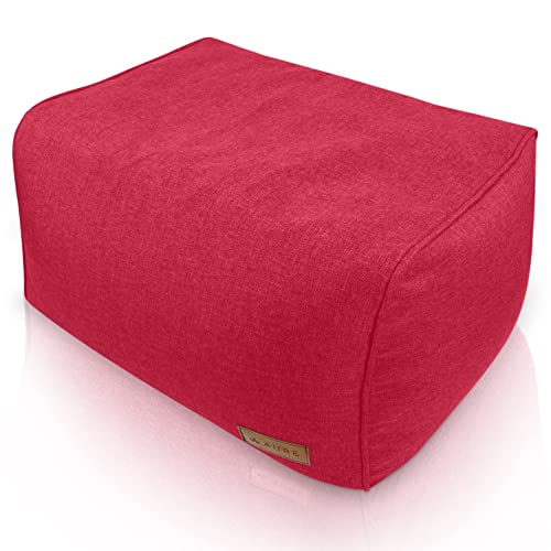 Aiire Sitzhocker rechteckiger 50x40x30 cm - Pouf Hocker, Sitzpouf, Hochwertiger, Pflegeleichter Sitzpuff - Sitzsack Fußstütze oder fußhocker für Wohnzimmer und Schlafzimmer Rot von Aiire