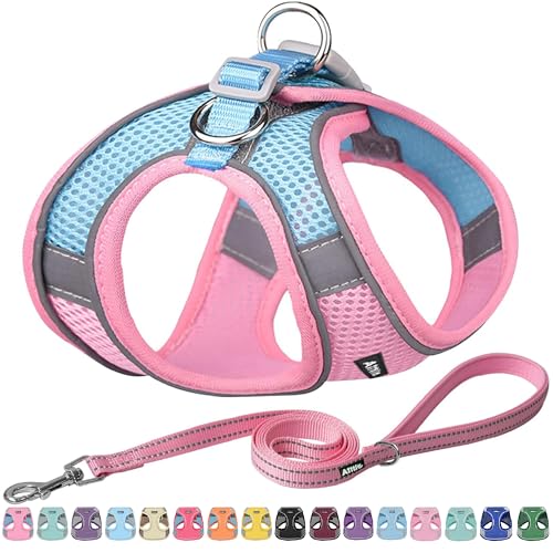 AIITLE Easy Walk Hundegeschirr und Leine Set - Haustierversorgung No Pull, Step in einstellbares Hundegeschirr No Choke Over, einfach zu setzen auf mittlere Hunde Rosa L AIITLE Easy Walk Hundegeschirr und Leine Set - Haustierversorgung No Pull, Step in einstellbares Hundegeschirr No Choke Over, einfach zu setzen auf mittlere Hunde Rosa L von Aiitle