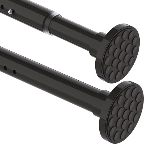 Aiitomg Teleskopstange 3M Extra Länge Gardinenstange ohne Bohren Duschstange Ausziehbar Teleskop Kleiderstange für Badezimmer,Schlafzimmer Schwarz(300-355CM Φ32mm) von Aiitomg
