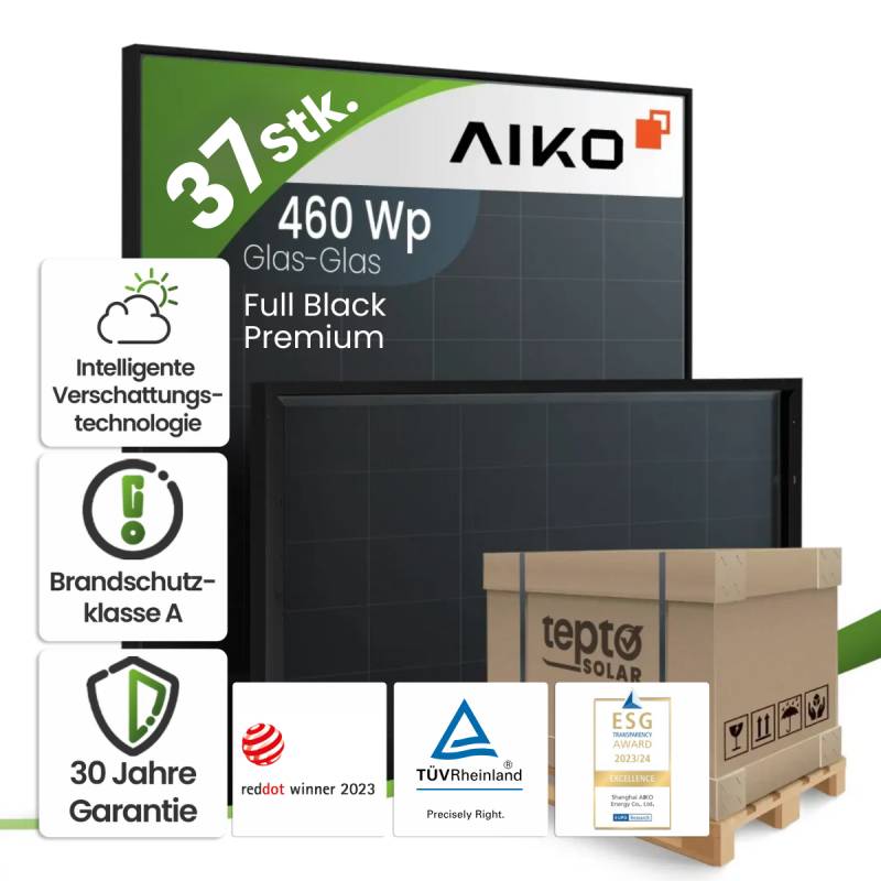Aiko 460Wp A-MAH54Db N-Type ABC Neostar 2S+ Gen. 2 Glas-Glas Fullblack (Palette) von Aiko
