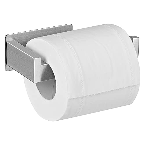 Aikzik Klopapierhalter, Toilettenpapierhalter ohne Bohren, Edelstahl Klorollenhalter, Wc Papier Halterung Rollenhalter mit Kleber für Badzimmer, Silber von Aikzik
