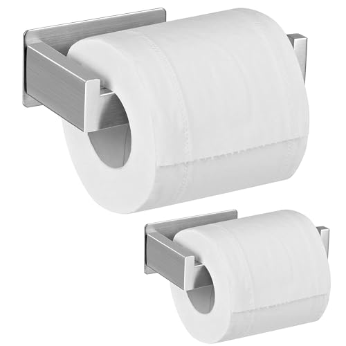 Aikzik Toilettenpapierhalter ohne Bohren, Selbstklebend Toilettenpapierrollenhalter Edelstahl Klopapierhalter Wc Halter Rollenhalter Klorollenhalter Papierhalter für Küche und Badzimmer, Packung mit 2 von Aikzik