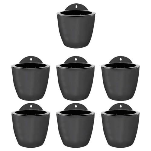 Ailan 7 Stück Kunststoff Pflanzgefäße zum Aufhängen an der Wand mit breitem Anwendungsbereich und selbstbewässerndem Blumentopf aus Premium Harz,Grau Schwarz 110 Ailan 7 Stück Kunststoff Pflanzgefäße zum Aufhängen an der Wand mit breitem Anwendungsbereich und selbstbewässerndem Blumentopf aus Premium Harz,Grau Schwarz 110 von Ailan