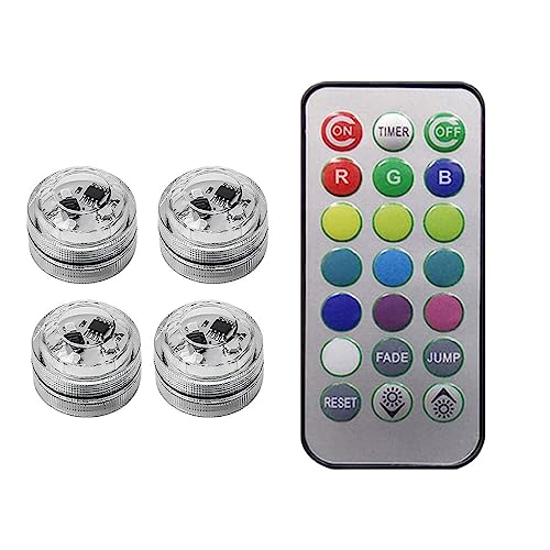 Ailan Drahtlose selbstklebende LED Auto Innenbeleuchtung, Fernbedienung, Dach, bunte Nachtlichter, Lampe, Aquarium, Party Dekoration, 4 Lichter von Ailan