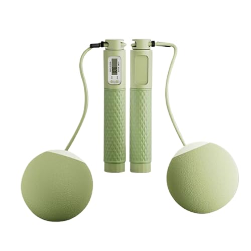Ailan Sportgeräte Schnurloses Springseil mit hochauflösendem Digitaldisplay ABS mit Batterie Springseilzubehör, Qingti Grüner Ball von Ailan