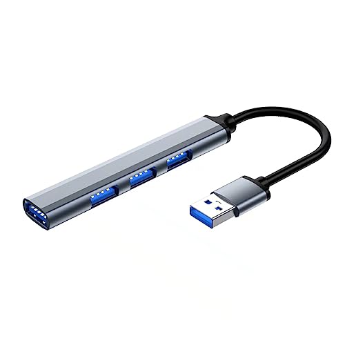 Ailan USB Hub USB2.0 Kabel Splitter U Disk Tastatur Adapter Expander Tragbares Ladegerät Dock Station Ladegerät Home Hotel, Grau, USB von Ailan