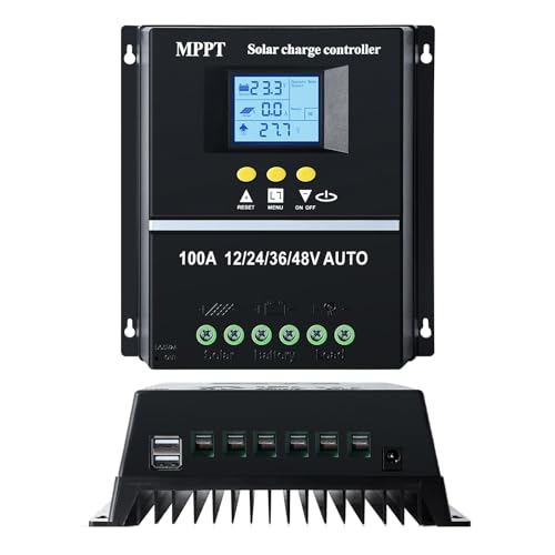 100A MPPT Solarladeregler 12V/24V/36V/48V MPPT Laderegler Auto ID LCD Display Max 100VDC Eingang, Blei/Säure/Lithium Dual USB Schwarz.… 100A MPPT Solarladeregler 12V/24V/36V/48V MPPT Laderegler Auto ID LCD Display Max 100VDC Eingang, Blei/Säure/Lithium Dual USB Schwarz.… von Ailao