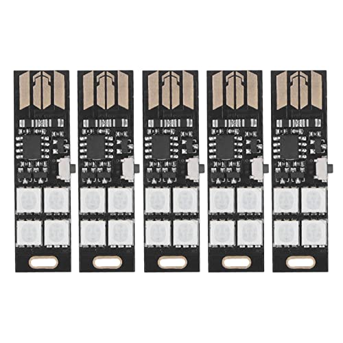 5-teiliges Super-Mini-USB-Licht, PCB, Dünn, Ultradünn, Mehrfarbig, Wechselnd, 7 Farben, RGB, Nachtbeleuchtung, 4 LED-TV-Hintergrundbeleuchtungs-Set, Tischlampe, ROHS-zertifiziert, 5 V Stromversorgung von Ailao