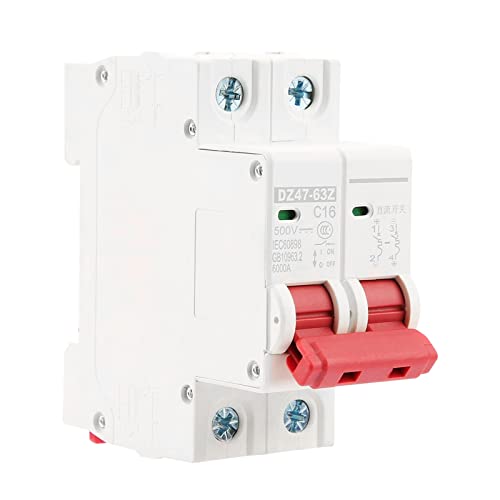 Ailao 2P Leitungsschutzschalter 2P DC 500V 16A Leitungsschutzschalter MCB Sicherheitsschalter mit Überlastschutz DZ47-63Z. von Ailao