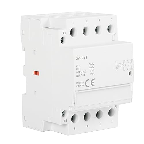 Ailao Haushalts Schütz 230V Wechselstromschütz 3 Phasen 4 Leiter Haushalts AC Schütz DC Schütz Geringe Leistungsaufnahme Geräuscharm Lange Lebensdauer (63A 2NO+2NC-AC230V).… von Ailao