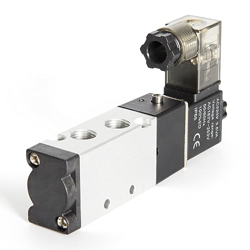 Ailao Magnetventil 230V Magnetventil Elektrisches 1/8' Pneumatisches Magnetventil Model:4V110-06 5 Wege Luftmagnetventil mit 2 Positionen AC 230V for schnelle und zuverlässige Zylinderumkehr. von Ailao