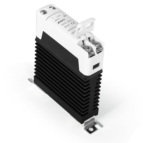 Ailao Solid State Relais 12V SSR Relais Einphasen 25A DC Steuerung AC Halbleiterrelais Eingang 3-32V DC Ausgang 480V AC, Geräuschlos Lange Lebensdauer mit Strahler für Hutschienenmontage.… von Ailao