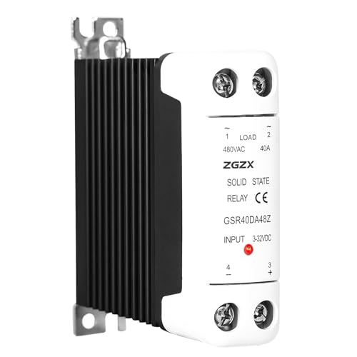 Ailao Solid State Relais 12V Single Phase Halbleiterrelais DC Gesteuertes AC SSR Relais Steuerspannung 3-32V DC Lastschaltspannung 480V AC 40A mit Kühlkörper Halterung DIN Schiene Montage.… Ailao Solid State Relais 12V Single Phase Halbleiterrelais DC Gesteuertes AC SSR Relais Steuerspannung 3-32V DC Lastschaltspannung 480V AC 40A mit Kühlkörper Halterung DIN Schiene Montage.… von Ailao