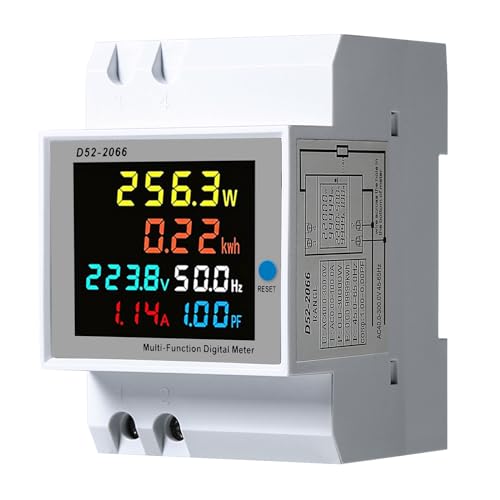 Ailao Stromzähler Hutschiene 6in1 Stromzähler LCD Strommessgerät Digital Energiekostenmessgerät Einphasig Stromverbrauchsmesser, AC 40-300V Stromstärke 0-100A Leistung 0-45KW, Geschlossenem Typ CT. Ailao Stromzähler Hutschiene 6in1 Stromzähler LCD Strommessgerät Digital Energiekostenmessgerät Einphasig Stromverbrauchsmesser, AC 40-300V Stromstärke 0-100A Leistung 0-45KW, Geschlossenem Typ CT. von Ailao