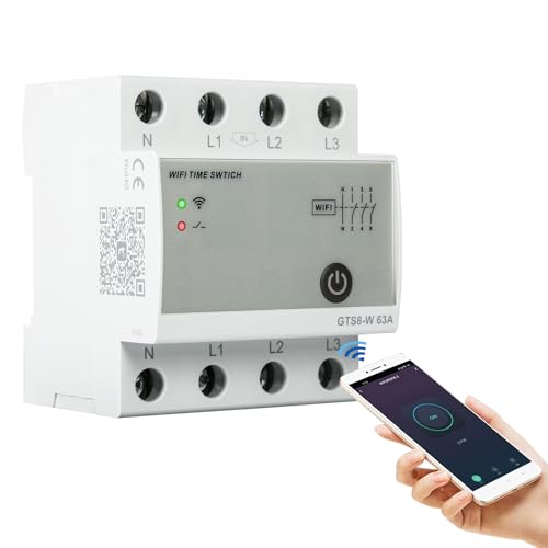 Ailao Zeitschaltuhr WLAN Zeitschaltuhr Smart Zeitschaltuhr Tuya App Gesteuert Intelligente Zeitschaltuhr 230V Smart Life Geräte GTS8-W(4P 63A top Feed). von Ailao
