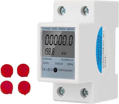 Ailao LCD Digitale Stromzähler Wechselstromzähler Hutschiene Geeicht Stromzähler 2P Stromzähler 220V 5(80) A von Ailao