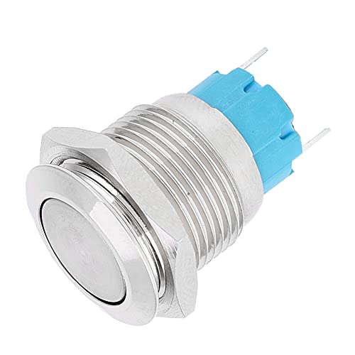 Druckschalter 5 Stück 16 mm Druckschalter 2-polig Schließer Flachkopf Metall wasserdichter Druckschalter von Ailao