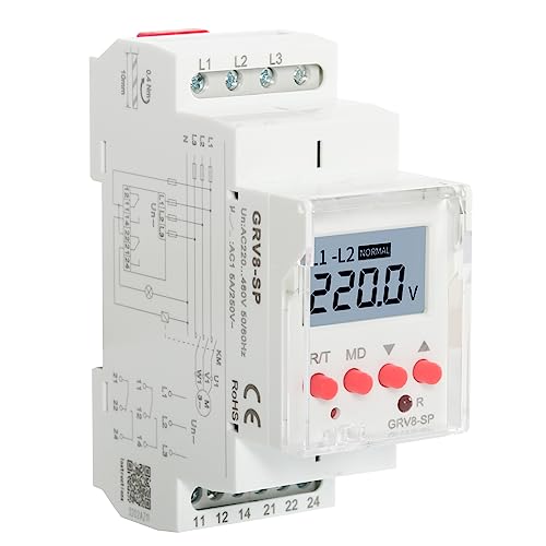 GRV8-SP ÜBerspannungsschutz Relais 380V Blitzschutz SpannungsüBerwachungsrelais Surge Protector Unterspannungsschutz 3 Phasig Digitalanzeige Spannungsrelais Auto ZurüCksetzen. GRV8-SP ÜBerspannungsschutz Relais 380V Blitzschutz SpannungsüBerwachungsrelais Surge Protector Unterspannungsschutz 3 Phasig Digitalanzeige Spannungsrelais Auto ZurüCksetzen. von Ailao
