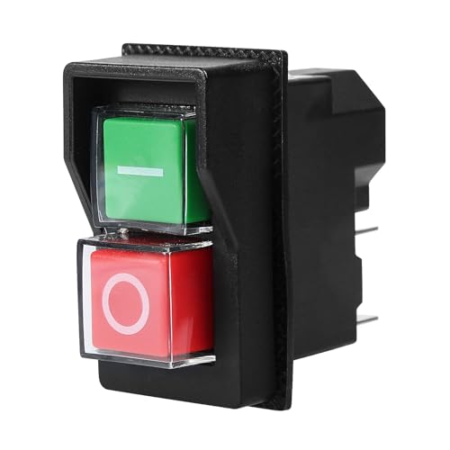 KJD17 Sicherheitsschalter 230V Maschinenschalter 230V Ein Ausschalter 230V Wasserdichter Magnetschalter 4 Pin AC 250V 16A Drucktastenschalter Magnetstarter Start-Stop-Schalter. von Ailao