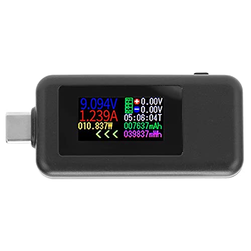 USB C Power Tester Power Tester Spannung Strom 2 in 1 Meter Voltmeter Amperemeter Farbdisplay DC4‑30V USB C Power Tester Power Tester Spannung Strom 2 in 1 Meter Voltmeter Amperemeter Farbdisplay DC4‑30V von Ailao