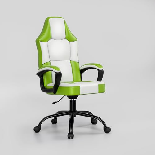 Ailatimogo Gaming Stuhl Ergonomischer Computerstuhl Höhenverstellbarer Computerstuhl aus PU-Leder mit Rollen für Erwachsene (Grün) von Ailatimogo