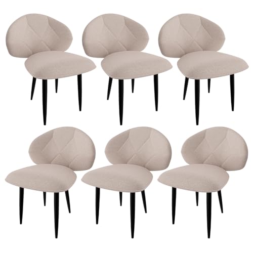 Esszimmerstühle, Küchenstühle, bequeme Küchenstühle mit breiter Rückenlehne und Metallbeinen (6, Rosa, Übergröße) von Ailatimogo