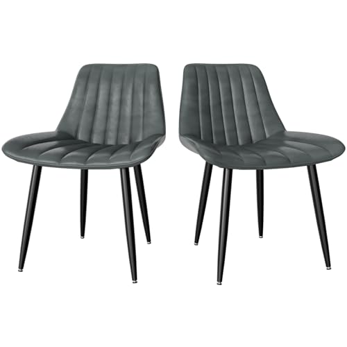 Esszimmerstühle, Küchenstühle mit Rückenlehne, Esstischstühle, maximale Tragfähigkeit 180 kg (2, grau, übergroß) von Ailatimogo