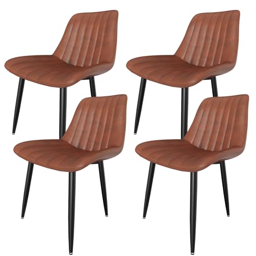 Esszimmerstühle, Küchenstühle mit Rückenlehne, Esstischstühle, maximale Tragfähigkeit 180 kg (4, braun-1, überdimensioniert) von Ailatimogo