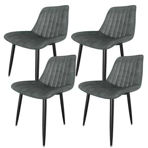 Esszimmerstühle, Küchenstühle mit Rückenlehne, Esstischstühle, maximale Tragfähigkeit 180 kg (4, grau, überdimensioniert) von Ailatimogo